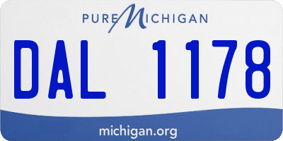MI license plate DAL1178