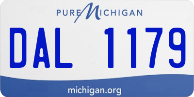 MI license plate DAL1179