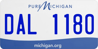 MI license plate DAL1180