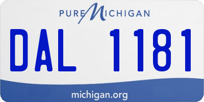 MI license plate DAL1181
