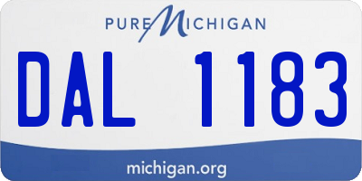MI license plate DAL1183