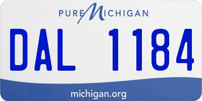 MI license plate DAL1184