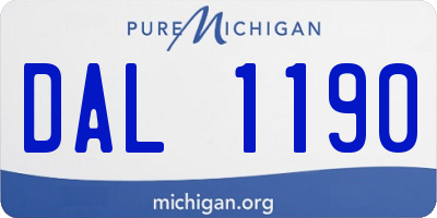 MI license plate DAL1190