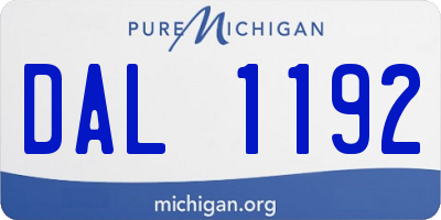 MI license plate DAL1192