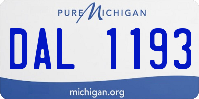 MI license plate DAL1193