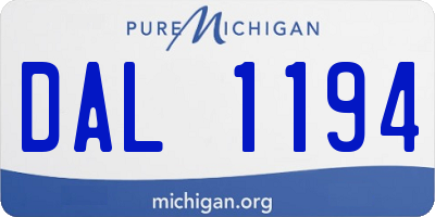 MI license plate DAL1194