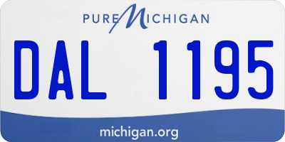 MI license plate DAL1195