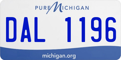 MI license plate DAL1196