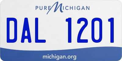 MI license plate DAL1201