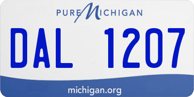 MI license plate DAL1207