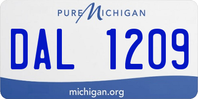 MI license plate DAL1209