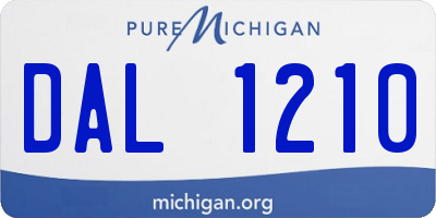 MI license plate DAL1210