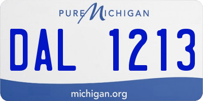 MI license plate DAL1213