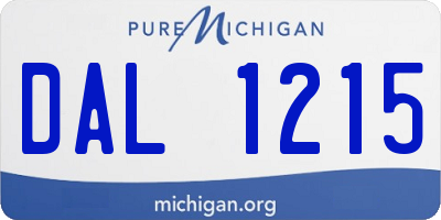MI license plate DAL1215