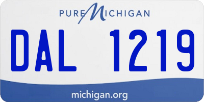 MI license plate DAL1219