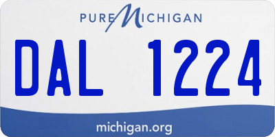 MI license plate DAL1224