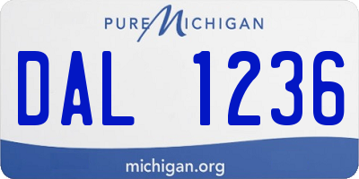 MI license plate DAL1236