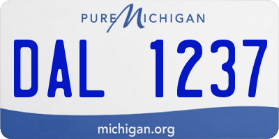 MI license plate DAL1237
