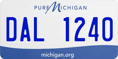 MI license plate DAL1240