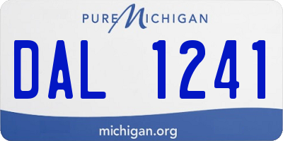 MI license plate DAL1241