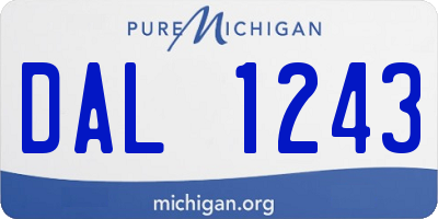 MI license plate DAL1243