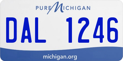 MI license plate DAL1246