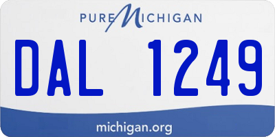 MI license plate DAL1249