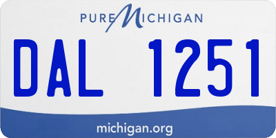 MI license plate DAL1251