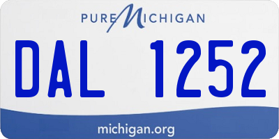 MI license plate DAL1252