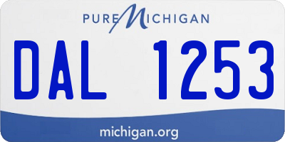 MI license plate DAL1253