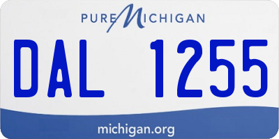 MI license plate DAL1255
