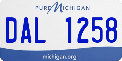 MI license plate DAL1258