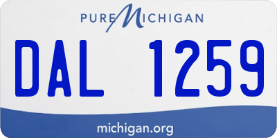 MI license plate DAL1259