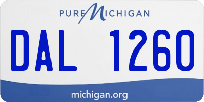 MI license plate DAL1260