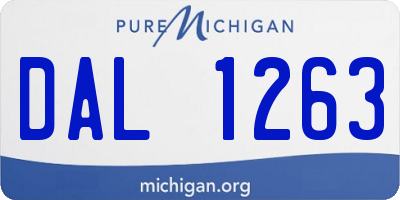 MI license plate DAL1263