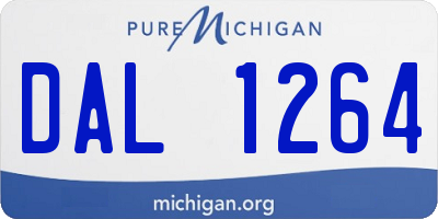 MI license plate DAL1264