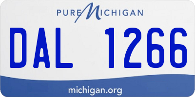 MI license plate DAL1266