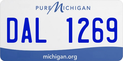MI license plate DAL1269