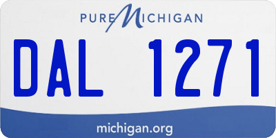 MI license plate DAL1271