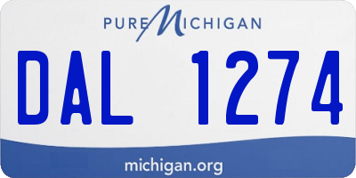 MI license plate DAL1274