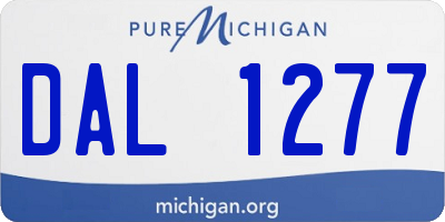 MI license plate DAL1277