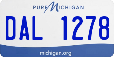 MI license plate DAL1278