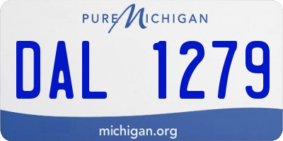 MI license plate DAL1279