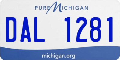 MI license plate DAL1281