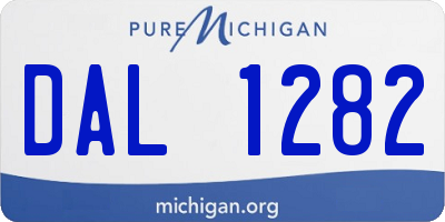 MI license plate DAL1282