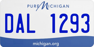MI license plate DAL1293