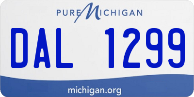 MI license plate DAL1299