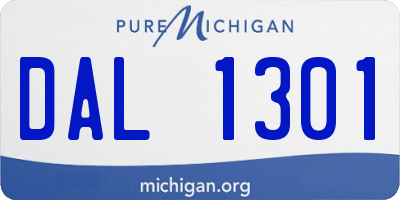 MI license plate DAL1301