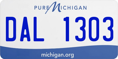 MI license plate DAL1303