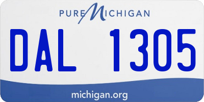 MI license plate DAL1305